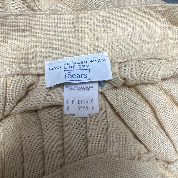 Vintage Sears Women's Pleated Skirt Beige ILGWU Union Made 1980s - Picture 4 of 6